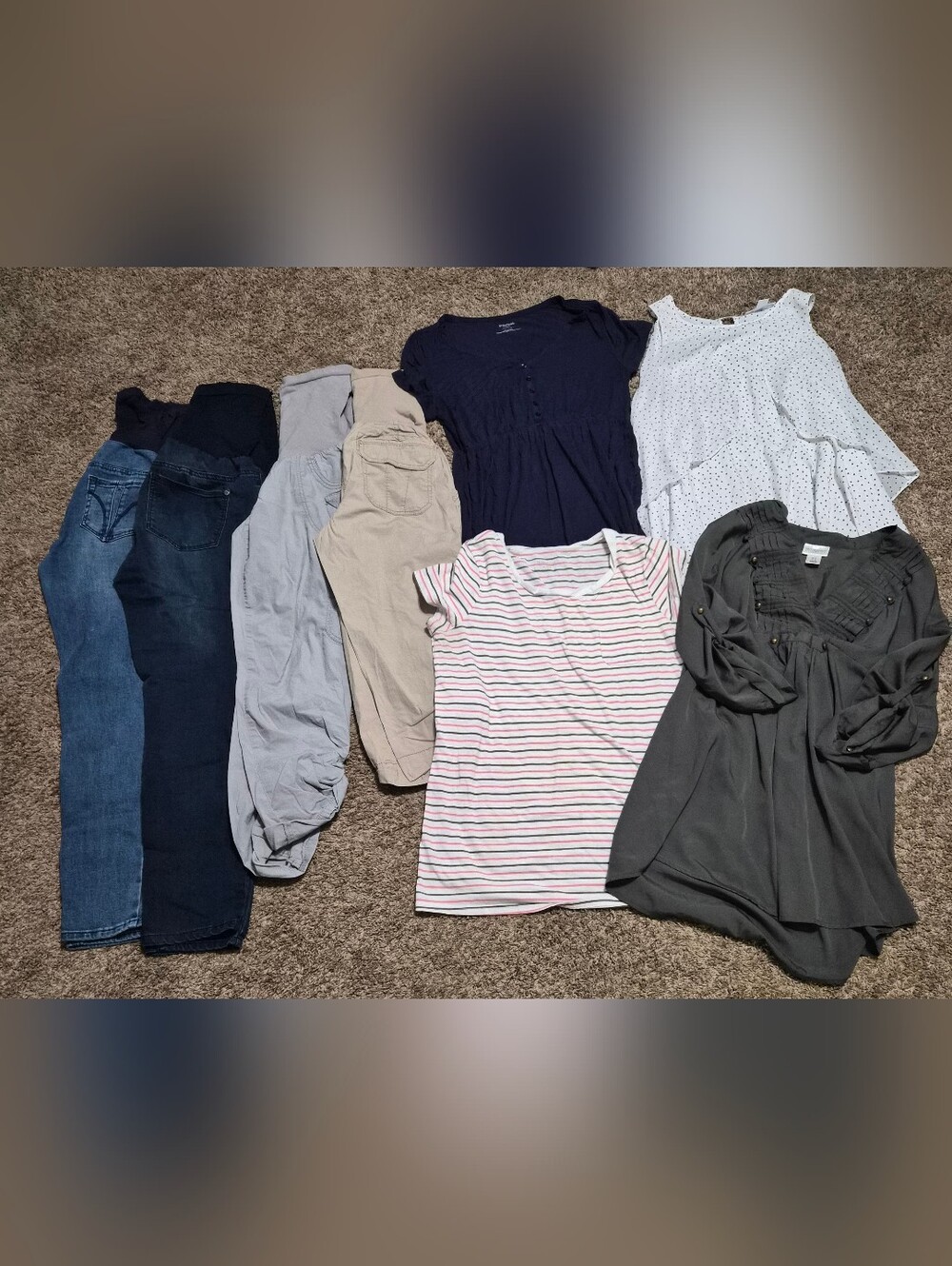 Maternity Woman Clothes Size Medium, Motherhood Bundle, Lot Of 8 Pcs